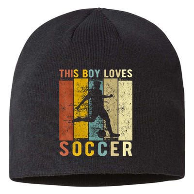 This Boy Loves Soccer Boy Soccer Sustainable Beanie