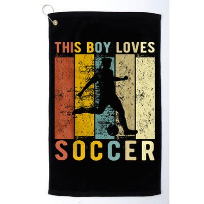 This Boy Loves Soccer Boy Soccer Golf Towel