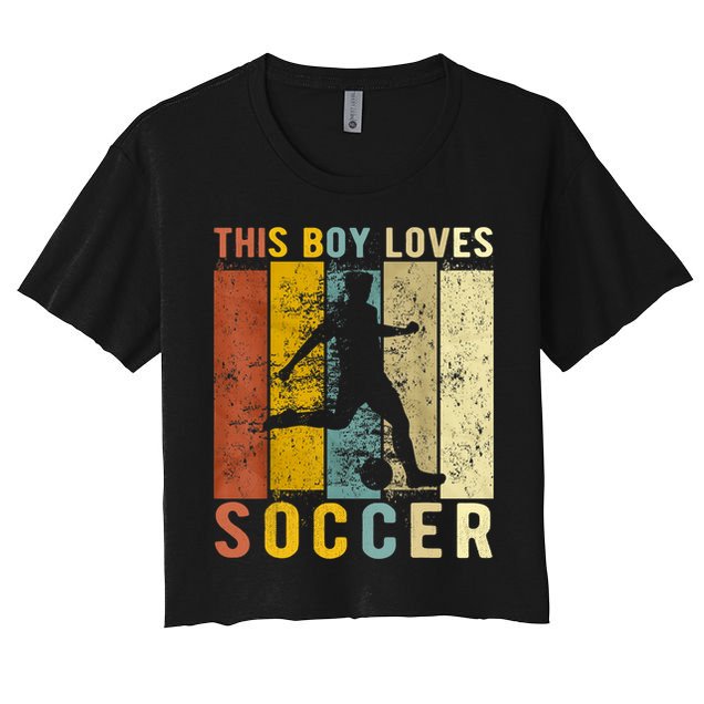 This Boy Loves Soccer Boy Soccer Crop Top