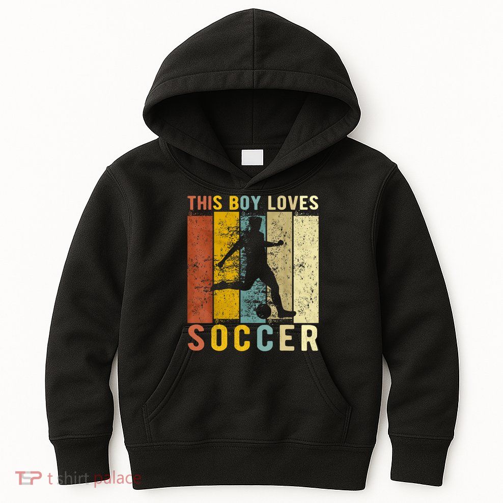 This Boy Loves Soccer Boy Soccer Kids Hoodie
