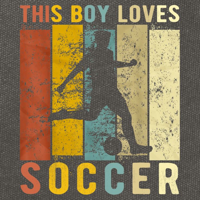 This Boy Loves Soccer Boy Soccer Cotton Canvas Backpack