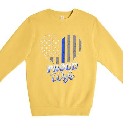 Thin Blue Line Flag Thin Blue Line Women Police Wife Premium Crewneck Sweatshirt