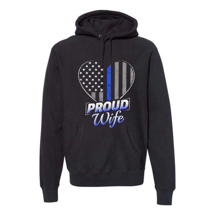 Thin Blue Line Flag Thin Blue Line Women Police Wife Premium Hoodie