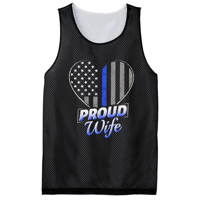 Thin Blue Line Flag Thin Blue Line Women Police Wife Mesh Reversible Basketball Jersey Tank