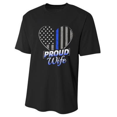 Thin Blue Line Flag Thin Blue Line Women Police Wife Performance Sprint T-Shirt