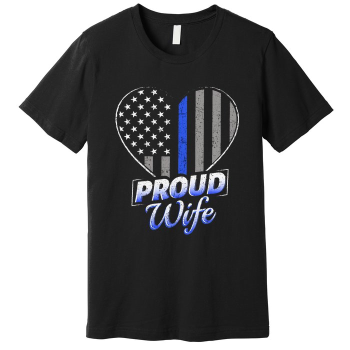 Thin Blue Line Flag Thin Blue Line Women Police Wife Premium T-Shirt