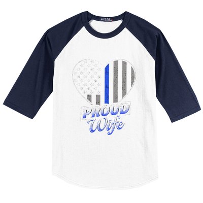 Thin Blue Line Flag Thin Blue Line Women Police Wife Baseball Sleeve Shirt