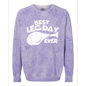 Thanksgiving Best Leg Day Ever Thanksgiving Family Gift Cool Gift Colorblast Crewneck Sweatshirt