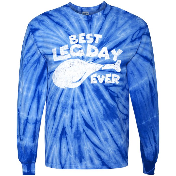 Thanksgiving Best Leg Day Ever Thanksgiving Family Gift Cool Gift Tie-Dye Long Sleeve Shirt