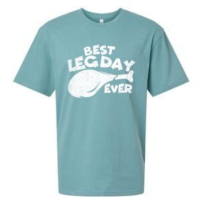 Thanksgiving Best Leg Day Ever Thanksgiving Family Gift Cool Gift Sueded Cloud Jersey T-Shirt