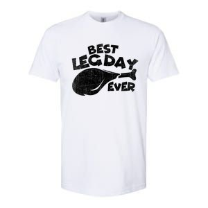 Thanksgiving Best Leg Day Ever Thanksgiving Family Gift Cool Gift Softstyle CVC T-Shirt