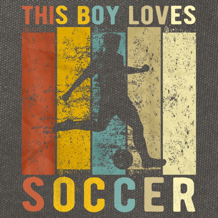This Boy Loves Soccer Boy Soccer Cotton Canvas Backpack