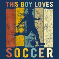 This Boy Loves Soccer Boy Soccer 7 Panel Mesh Trucker Snapback Hat
