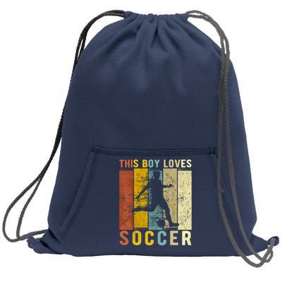 This Boy Loves Soccer Boy Soccer Sweatshirt Cinch Pack Bag