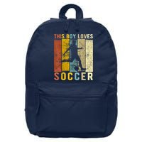 This Boy Loves Soccer Boy Soccer 16 in Basic Backpack