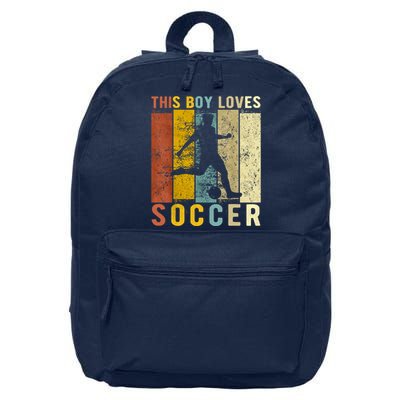 This Boy Loves Soccer Boy Soccer 16 in Basic Backpack