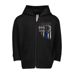 Thin Blue Line Cute Gift Honor The Fallen Thank The Living Funny Gift Toddler Zip Fleece Hoodie