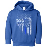 Thin Blue Line Cute Gift Honor The Fallen Thank The Living Funny Gift Toddler Hoodie