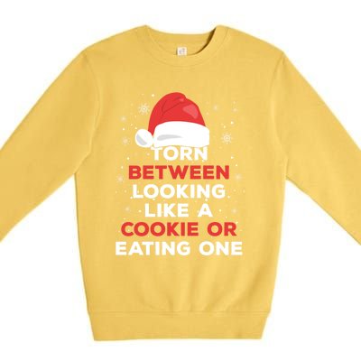 Torn Between Looking Like A Cookie And Eating One Xmas Santa Gift Premium Crewneck Sweatshirt