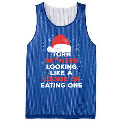 Torn Between Looking Like A Cookie And Eating One Xmas Santa Gift Mesh Reversible Basketball Jersey Tank