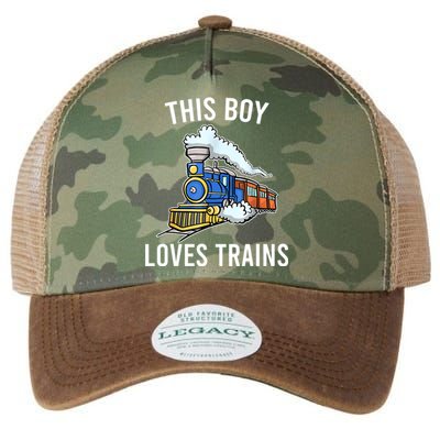 This Boy Loves Trains Gift Train Wagon Lover Gifts Legacy Tie Dye Trucker Hat