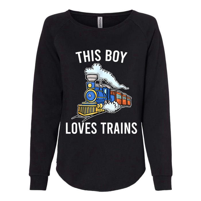 This Boy Loves Trains Gift Train Wagon Lover Gifts Womens California Wash Sweatshirt