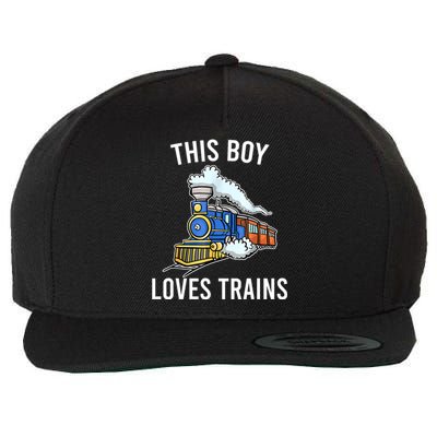 This Boy Loves Trains Gift Train Wagon Lover Gifts Wool Snapback Cap