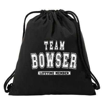 Team BOWSER Lifetime Member Family Last Name Drawstring Bag