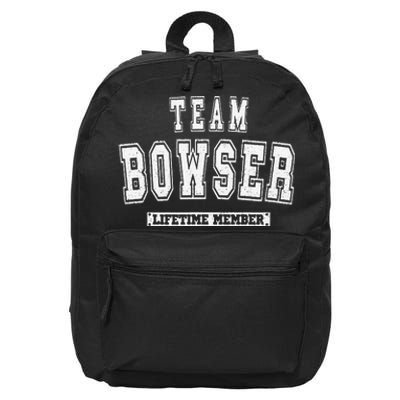 Team BOWSER Lifetime Member Family Last Name 16 in Basic Backpack