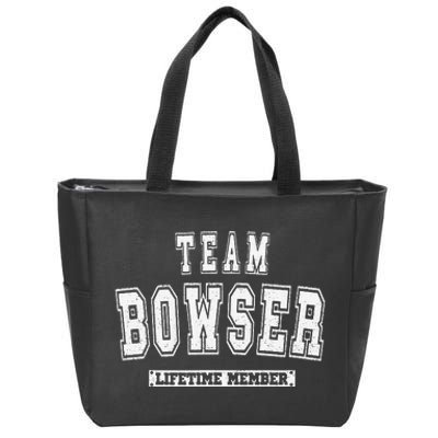 Team BOWSER Lifetime Member Family Last Name Zip Tote Bag