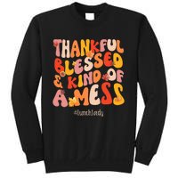 Thankful Blessed Lunch Lady Fall Vibes Thanksgiving Sweatshirt