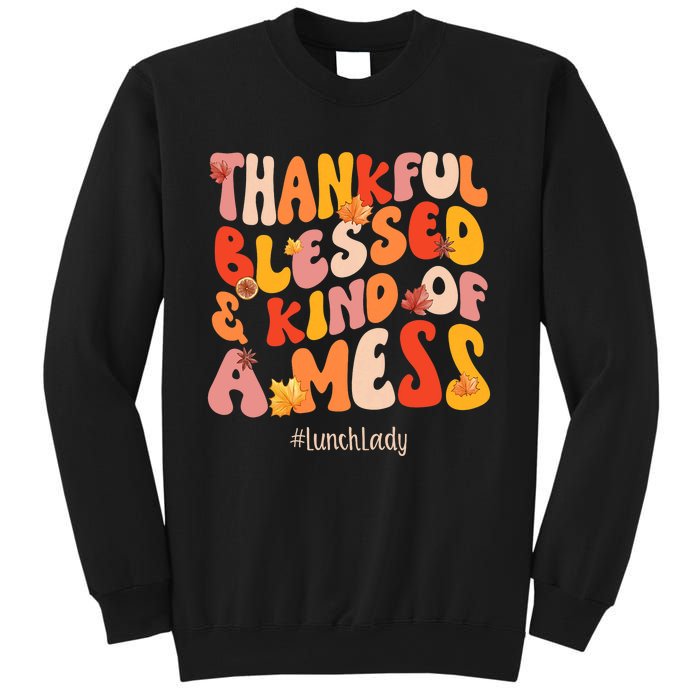 Thankful Blessed Lunch Lady Fall Vibes Thanksgiving Sweatshirt