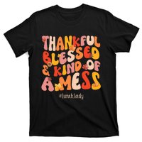 Thankful Blessed Lunch Lady Fall Vibes Thanksgiving T-Shirt