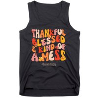 Thankful Blessed Lunch Lady Fall Vibes Thanksgiving Tank Top