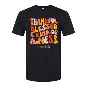 Thankful Blessed Lunch Lady Fall Vibes Thanksgiving Softstyle CVC T-Shirt