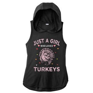 Turkey Bird Lover Tee Just A Girl Who Loves Turkeys Gift Ladies PosiCharge Tri-Blend Wicking Draft Hoodie Tank