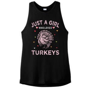 Turkey Bird Lover Tee Just A Girl Who Loves Turkeys Gift Ladies PosiCharge Tri-Blend Wicking Tank