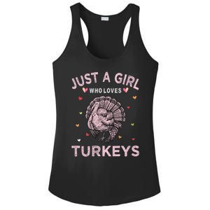 Turkey Bird Lover Tee Just A Girl Who Loves Turkeys Gift Ladies PosiCharge Competitor Racerback Tank