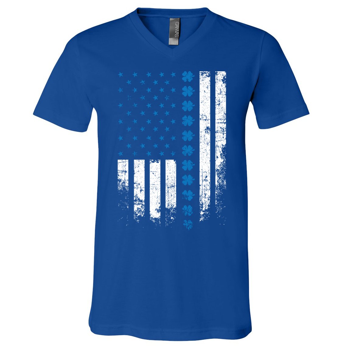 Thin Blue Line Flag St Patricks Day 2020 Police Officer Gift V-Neck T-Shirt