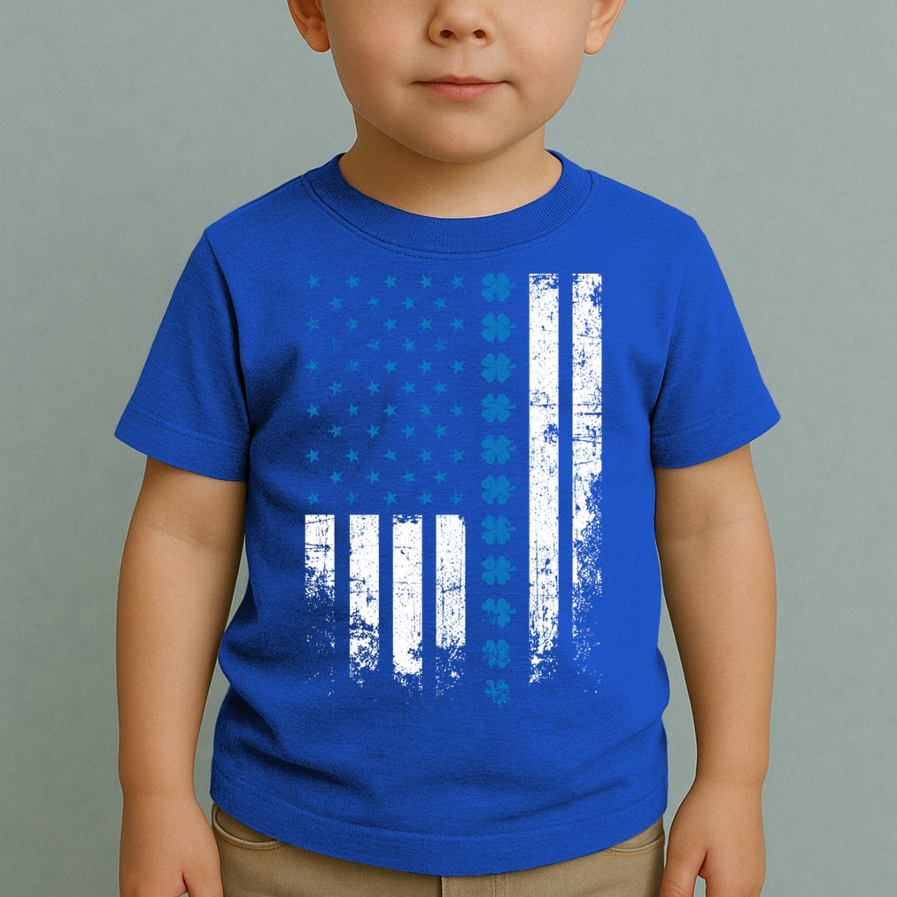 Thin Blue Line Flag St Patricks Day 2020 Police Officer Gift Toddler T-Shirt