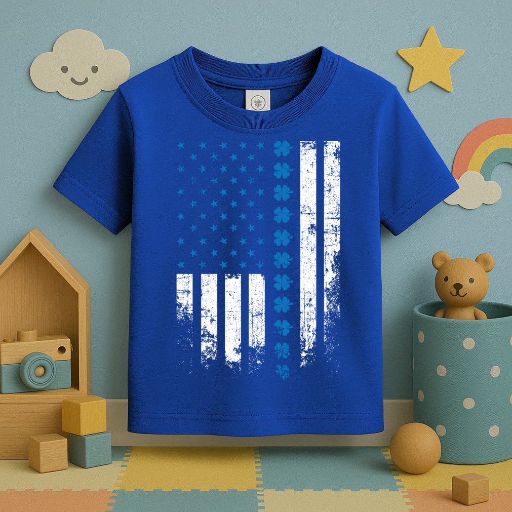 Thin Blue Line Flag St Patricks Day 2020 Police Officer Gift Toddler T-Shirt