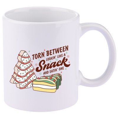 Torn between looking like a snack and eating one 11oz C Handle Ceramic Mug