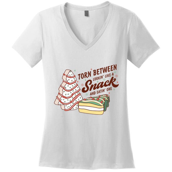 Torn between looking like a snack and eating one Women's V-Neck T-Shirt
