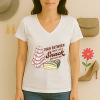 Torn between looking like a snack and eating one Women's V-Neck T-Shirt