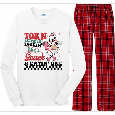 Torn Between Looking Like A Snack Or Retro Christmas Tree Long Sleeve Pajama Set