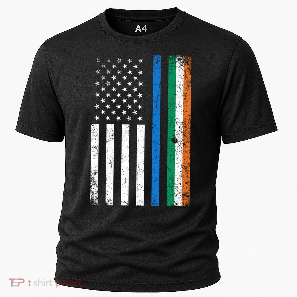 Thin Blue Line Irish American Flag Police Officer Cool Gift Performance Shirt