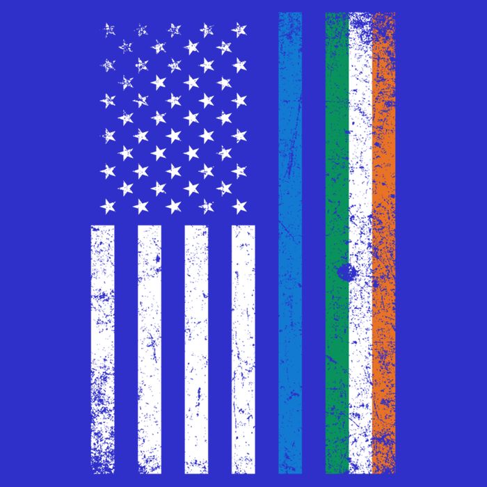 Thin Blue Line Irish American Flag Police Officer Cool Gift Tall T-Shirt
