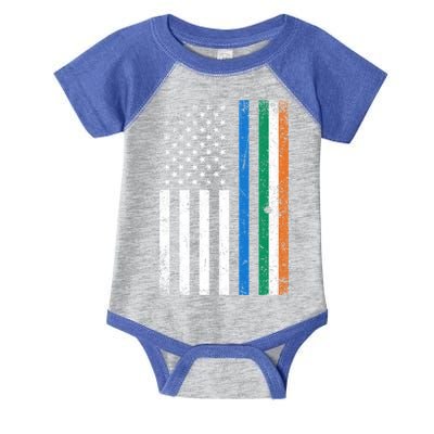 Thin Blue Line Irish American Flag Police Officer Cool Gift Infant Baby Jersey Bodysuit