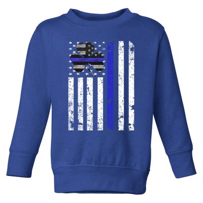 Thin Blue Line Irish Shamrock Police St Patricks Day Gift Toddler Sweatshirt