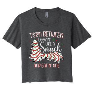 Torn Between Looking Like A Snack Or Eating One Christmas Women's Crop Top Tee